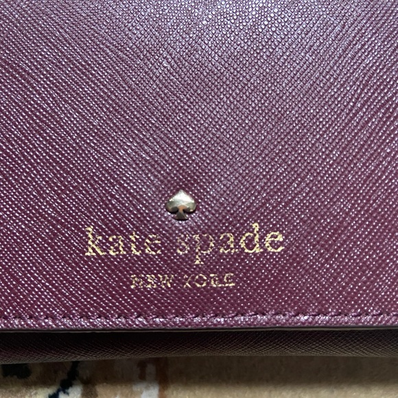 Kate Spade Burgundy Saffiano Leather Wallet - Picture 2 of 9